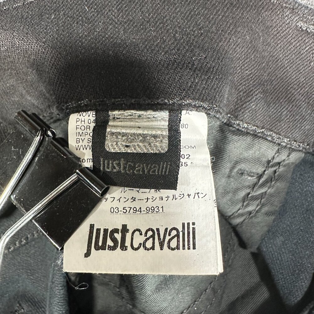 Just Cavalli  Jeans Womens 30 Green Waxy Skinny Cotton Stretch Pockets Zip Fly - Picture 6 of 9